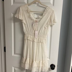 Rebecca Taylor silver & gold ruffled mini dress